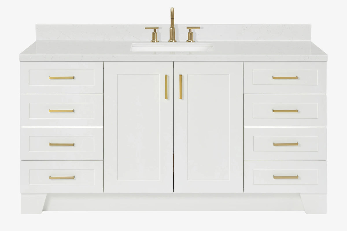 Ariel taylor (66"& 67") single rectangle sink vanity with marble countertop (0.75"&1.5") edge.