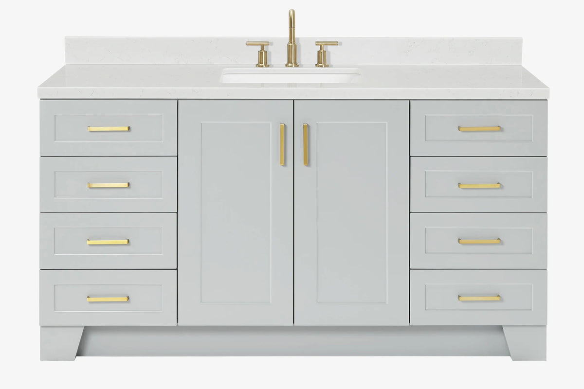 Ariel taylor (66"& 67") single rectangle sink vanity with marble countertop (0.75"&1.5") edge.