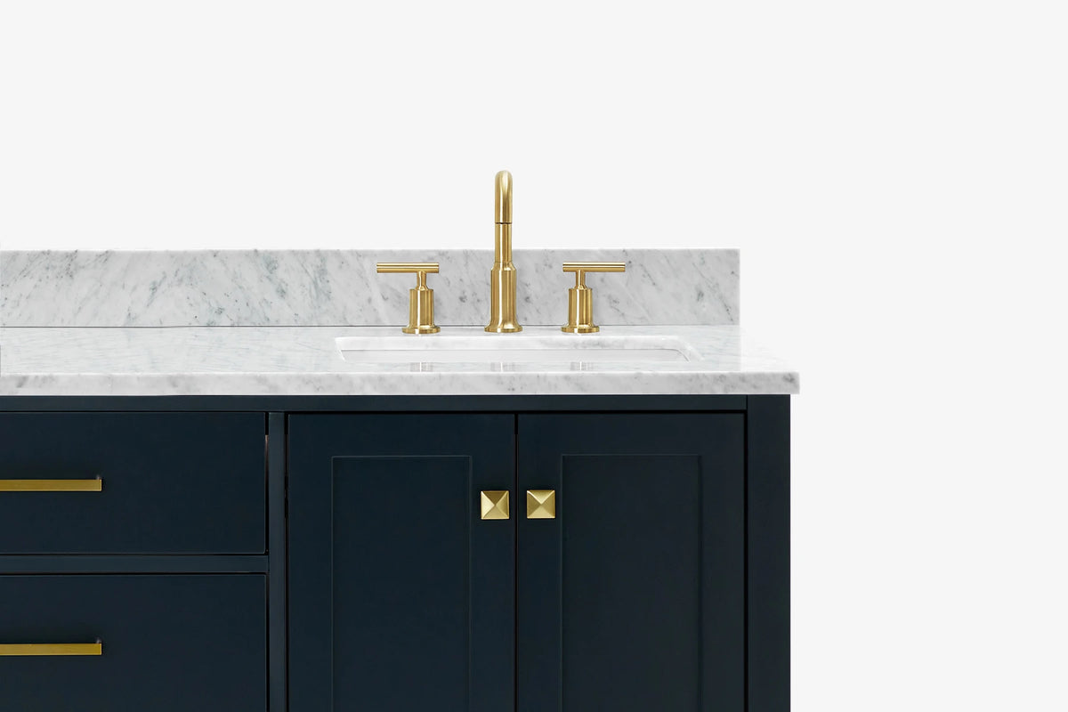 Ariel cambridge 66-67 inch double rectangle sink vanity with marble countertop with (0.75,1.5)in edge