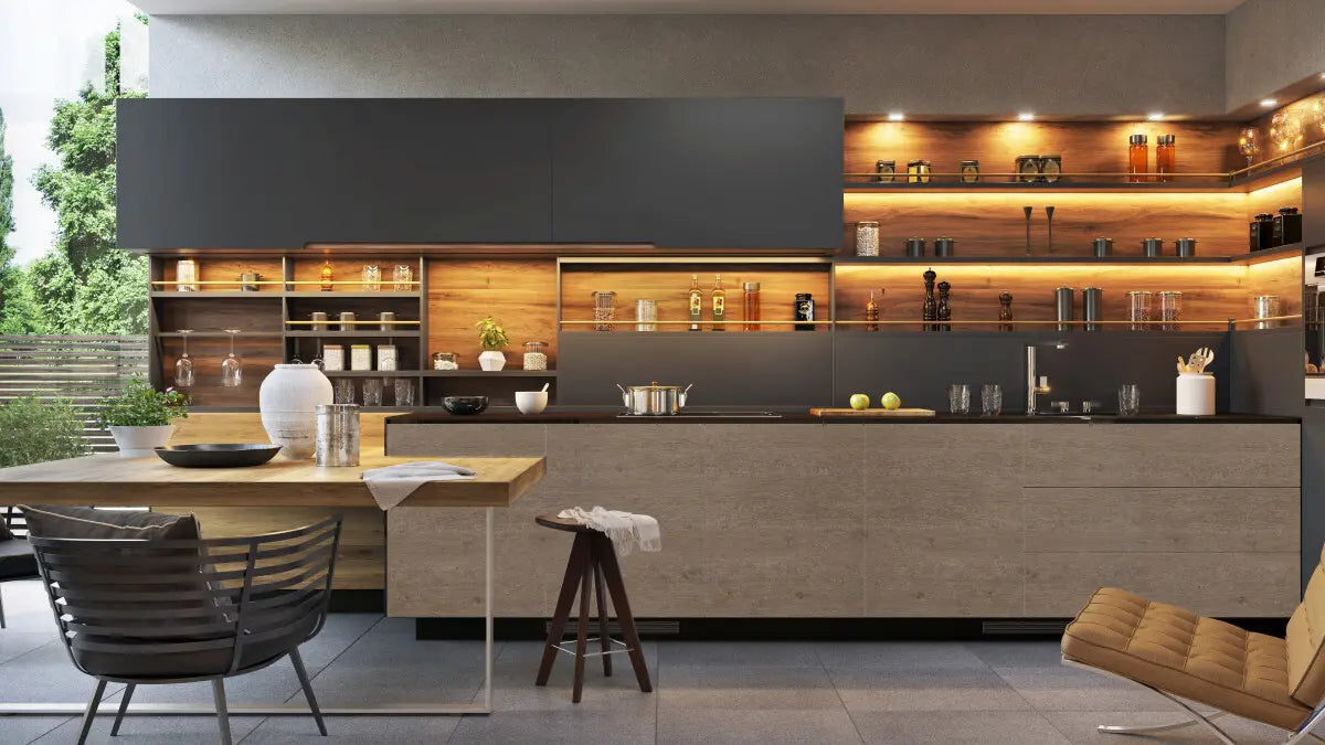Sleek modern kitchen with premium appliances and finishes