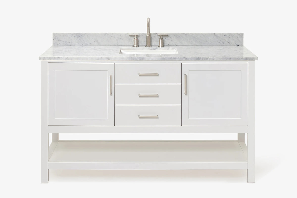 Ariel bayhill 60-61 in. rectangle sink vanity with (0.75,1.5) countertop