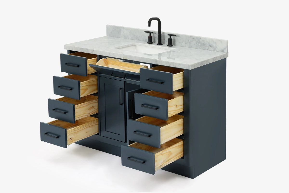 Ariel hepburn 48-49 in. rectangle sink bathroom vanity with countertop 0.75-1.5 edge