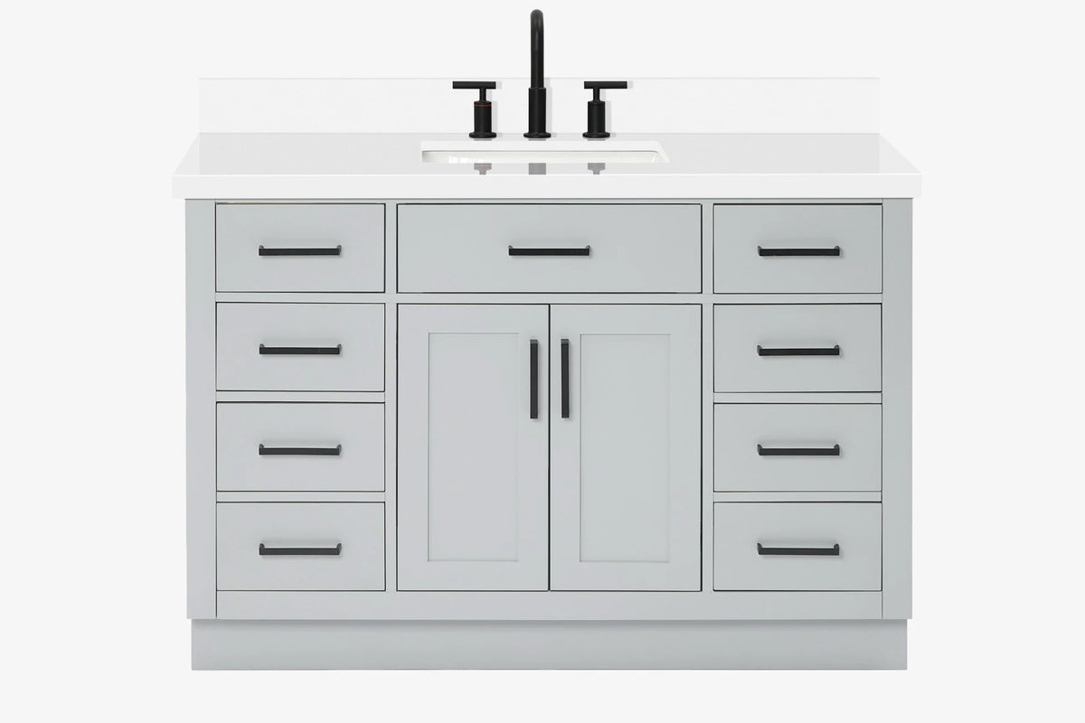 Ariel hepburn 48-49 in. rectangle sink bathroom vanity with countertop 0.75-1.5 edge
