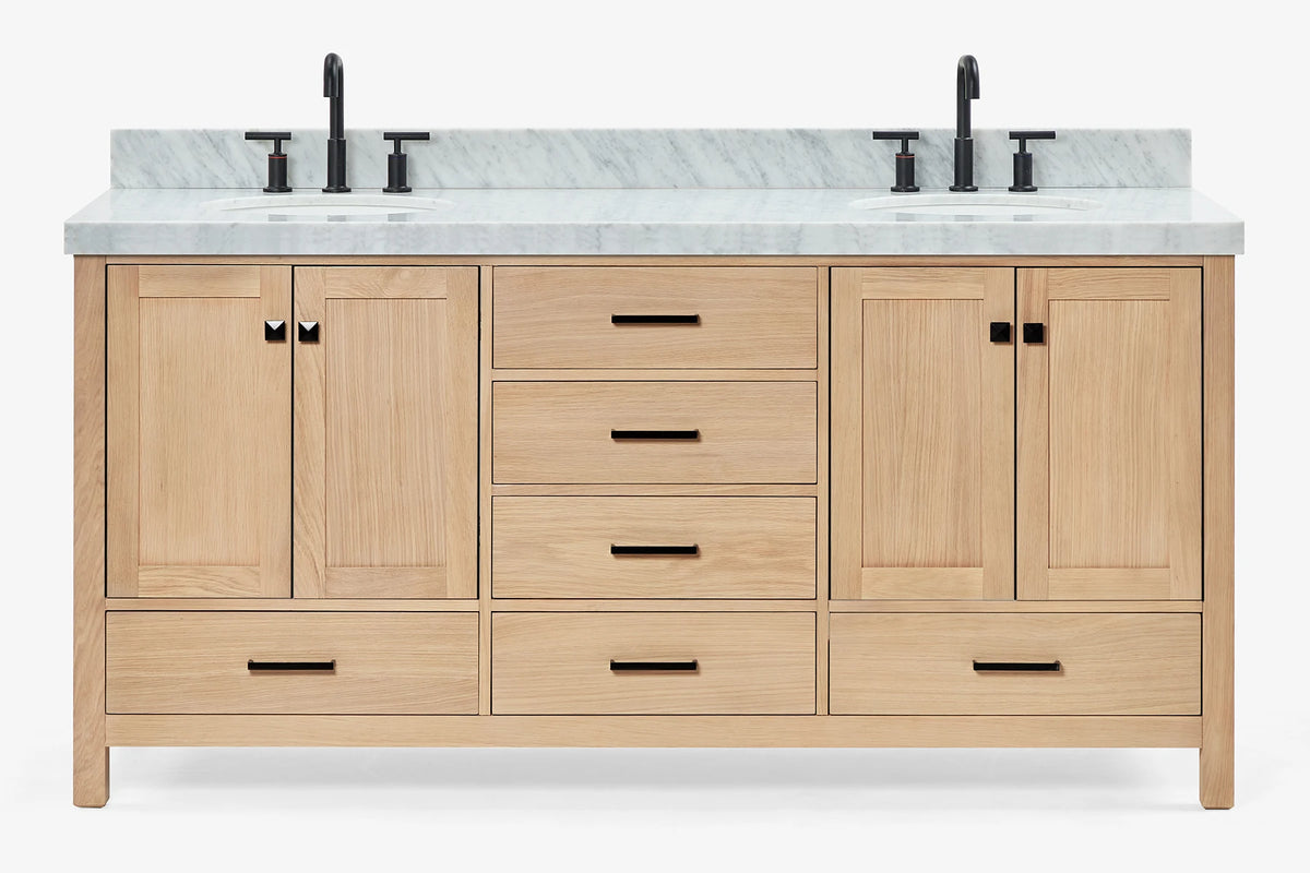 Ariel cambridge (73") double oval sink vanity set.