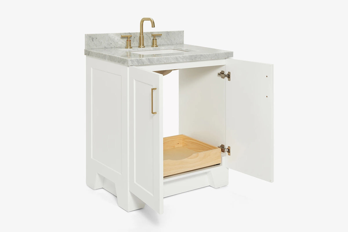 Ariel taylor (30"& 31") rectangle sink vanity with marble countertop.