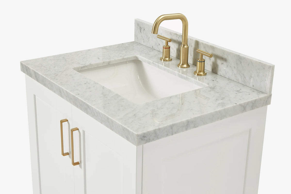 Ariel taylor (30"& 31") rectangle sink vanity with marble countertop.