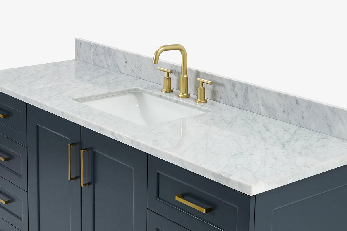 Ariel taylor (66"& 67") single rectangle sink vanity with marble countertop (0.75"&1.5") edge.