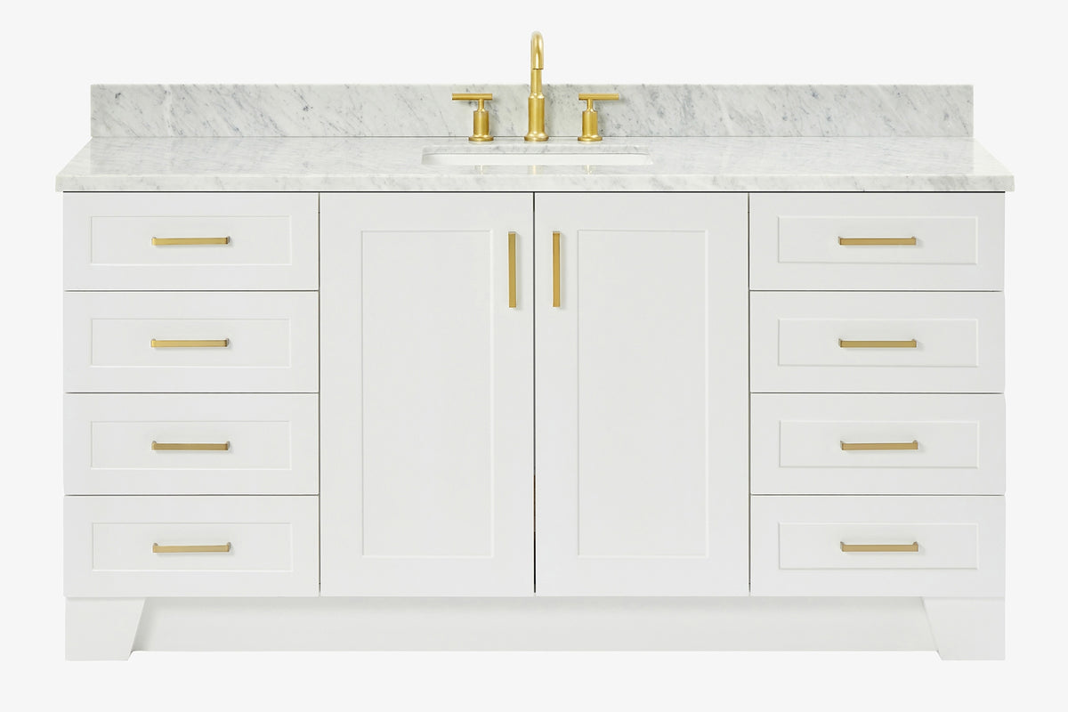 Ariel taylor (66"& 67") single rectangle sink vanity with marble countertop (0.75"&1.5") edge.