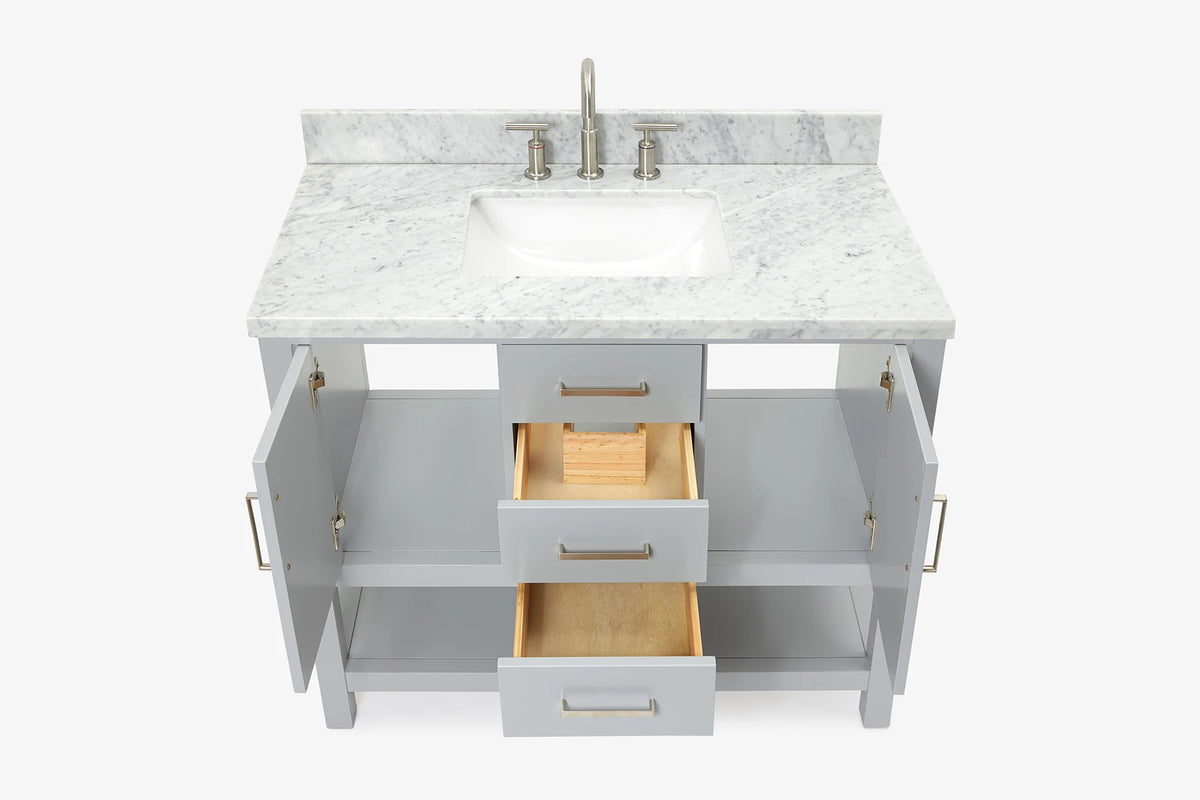 Ariel bayhill 42-43 in. rectangle sink vanity with (0.75 ,1.5) countertop