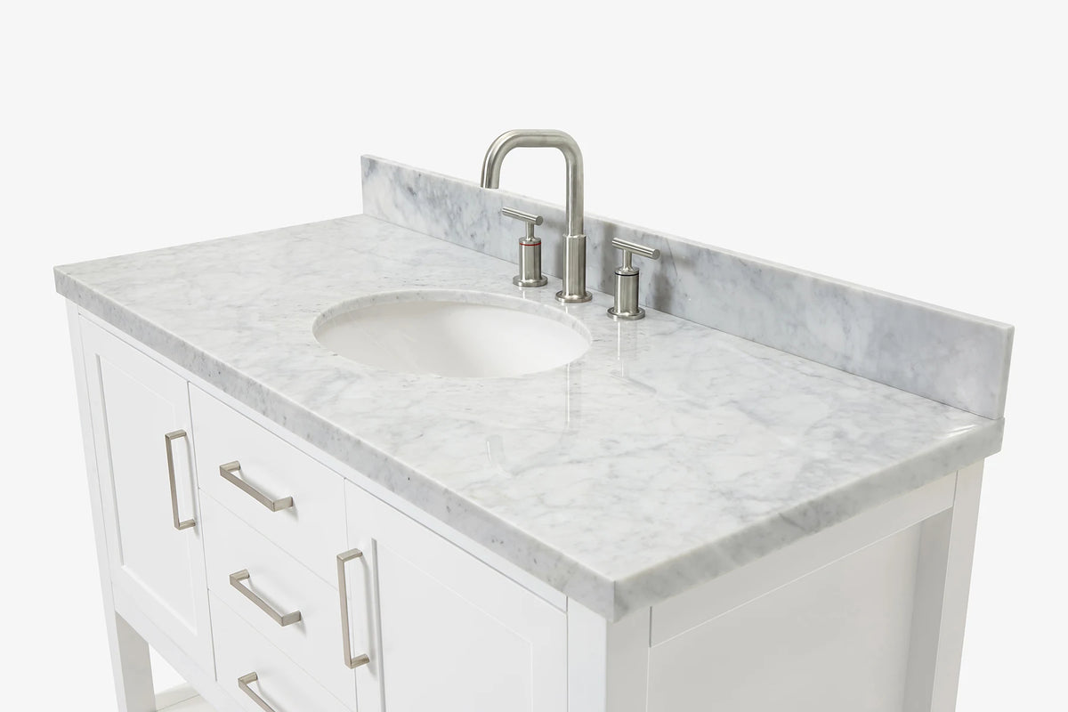 Ariel bayhill 48-49 in. oval sink vanity with (0.75,1.5) countertop