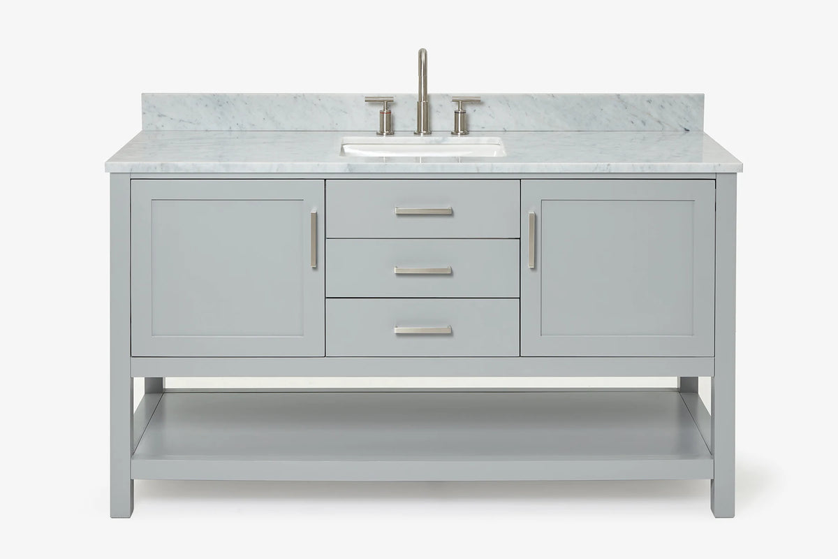 Ariel bayhill 60-61 in. rectangle sink vanity with (0.75,1.5) countertop
