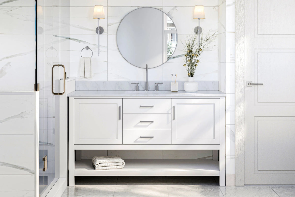 Ariel bayhill 60-61 in. rectangle sink vanity with (0.75,1.5) countertop