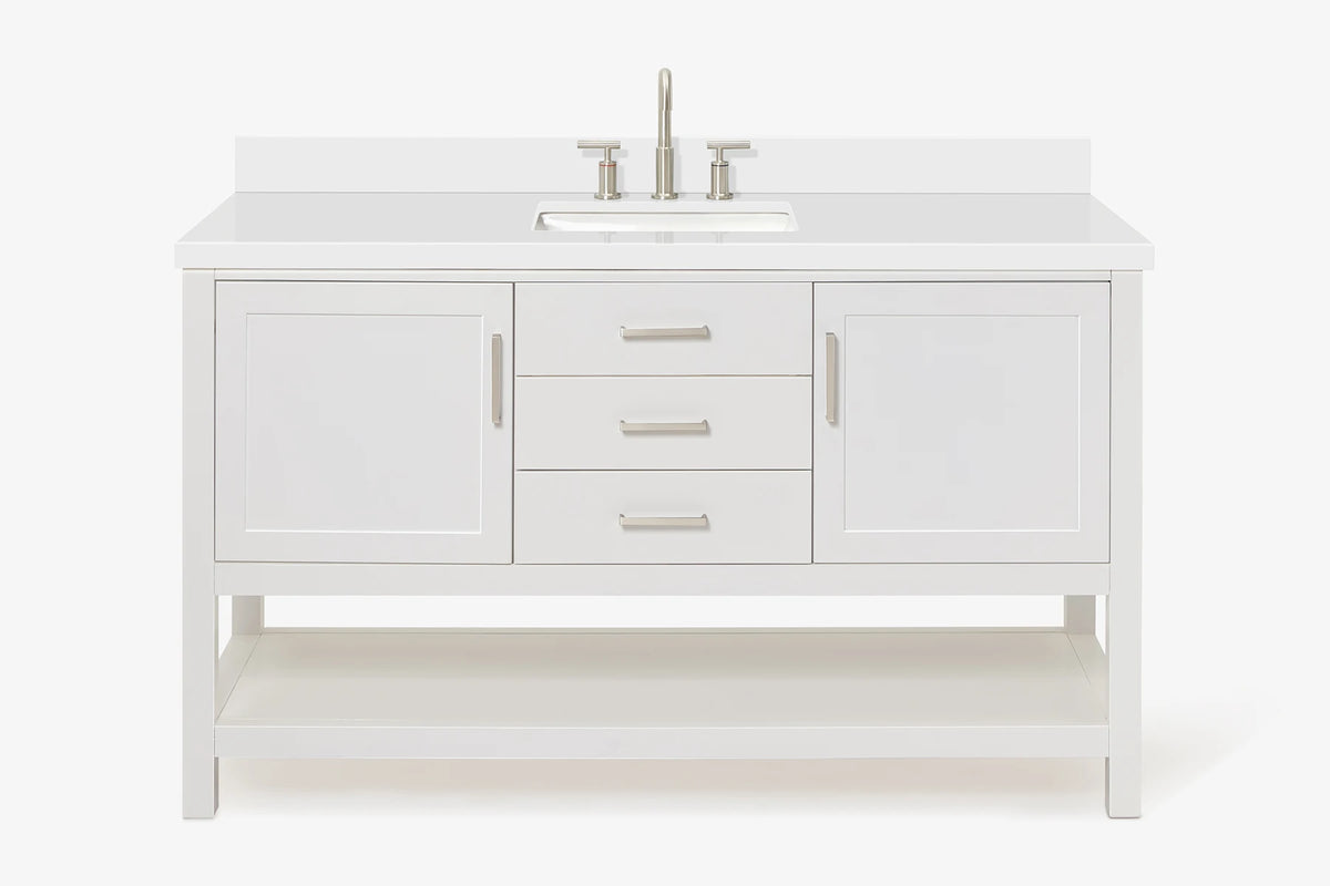 Ariel bayhill 60-61 in. rectangle sink vanity with (0.75,1.5) countertop