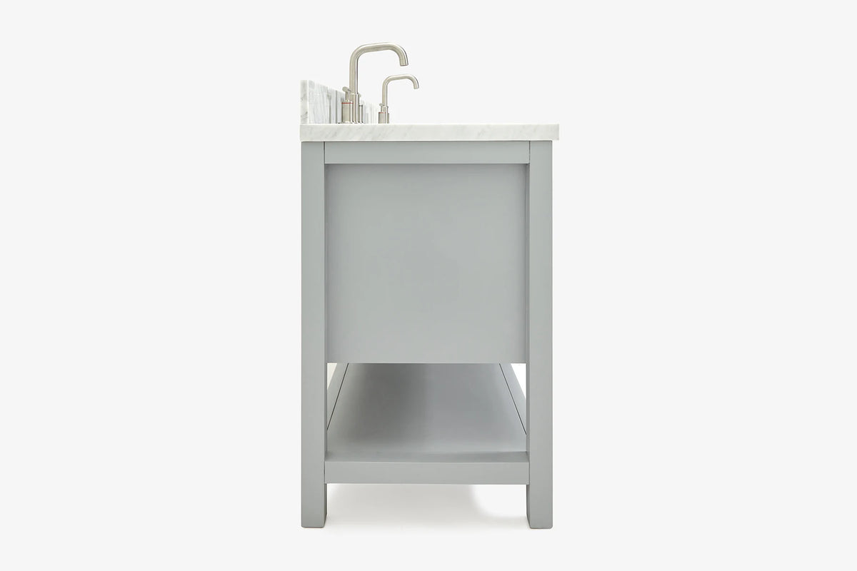 Ariel bayhill 72-73 in. double rectangle sink vanity with (0.75,1.5) countertop