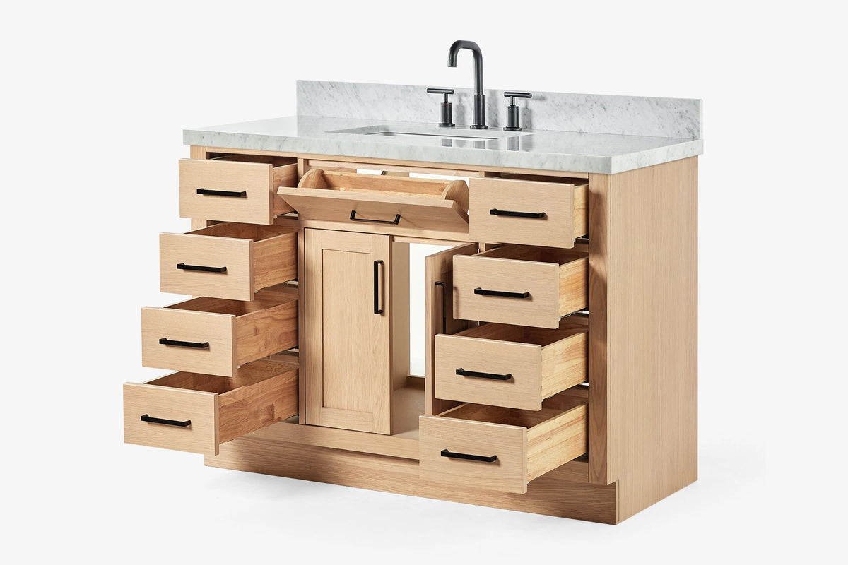 Ariel hepburn 48-49 in. rectangle sink bathroom vanity with countertop 0.75-1.5 edge