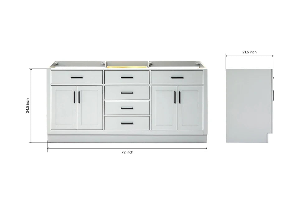 Ariel hepburn 71-72 in. double sink base cabinet