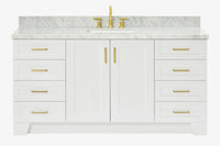 Ariel taylor (66"& 67") single rectangle sink vanity with  marble countertop (0.75"&1.5") edge.