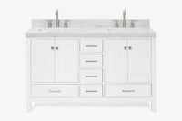 Ariel cambridge( 60 in , 61 in )  double rectangle sink vanity with Marble (0.75 in, 1.5 in, 2 in) countertop