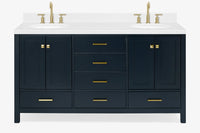 Ariel cambridge (66"&67") in double oval sink bathroom vanity with marble countertop (0.75" & 1.5").