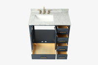 Ariel cambridge 36-37 in. left offset rectangle single sink vanity with (0.75,1.5,2) in countertop