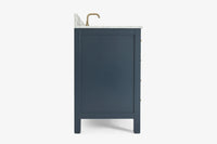 Ariel cambridge 37 in. right offset rectangle single sink vanity with carrara white marble 0.75 in countertop in white