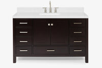 Ariel Cambridge 54-55 in. single rectangle sink vanity with (0.75, 1.5, 2)in countertops
