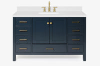 Ariel Cambridge 54-55 in. single rectangle sink vanity with (0.75, 1.5, 2)in countertops