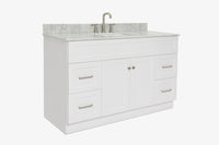 Ariel hamlet (54"& 55") single rectangle sink vanity with (0.75"& 1.5") countertop.