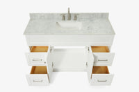 Ariel hamlet (54"& 55") single rectangle sink vanity with (0.75"& 1.5") countertop.