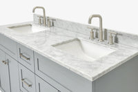Ariel hamlet (60"& 61") double rectangle sink vanity with (0.75"& 1.5") countertop.