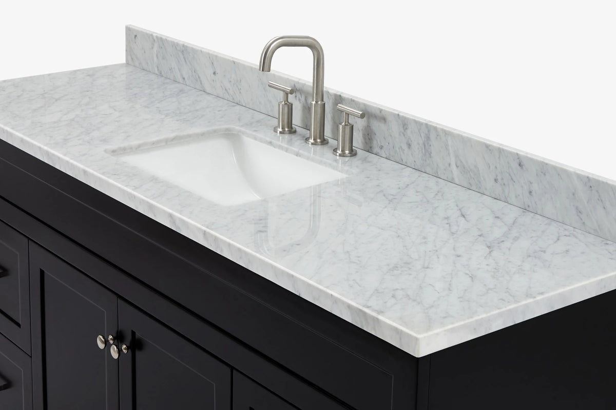 Ariel hamlet(66"&67") inch single rectangle sink vanity with marble countertop (0.75"&1.5") edge.