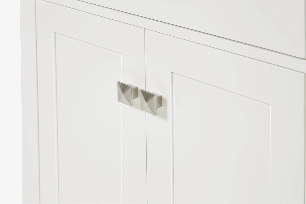 Ariel bristol 61 in. double rectangle sink vanity with 0.75 in. carrara white marble countertop in grey