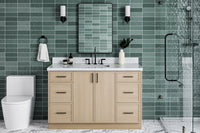 Ariel kelly 55 inch single rectangle sink bathroom vanity with countertop 1.5 inch edge