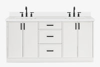 Ariel kelly 73 inch double rectangle sink bathroom vanity with countertop 1.5 inch edge