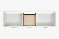 Ariel stafford 73 inch double rectangle sink vanity with carrara white marble countertop w/0.75" edge in white