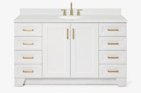 Ariel taylor (60"& 61")single oval sink vanity with marble (0.75"& 1.5") countertop.
