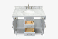 Ariel bayhill 42-43 in. oval sink vanity with (0.75,1.5) in countertop