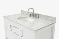 Ariel bayhill 42-43 in. oval sink vanity with (0.75,1.5) in countertop