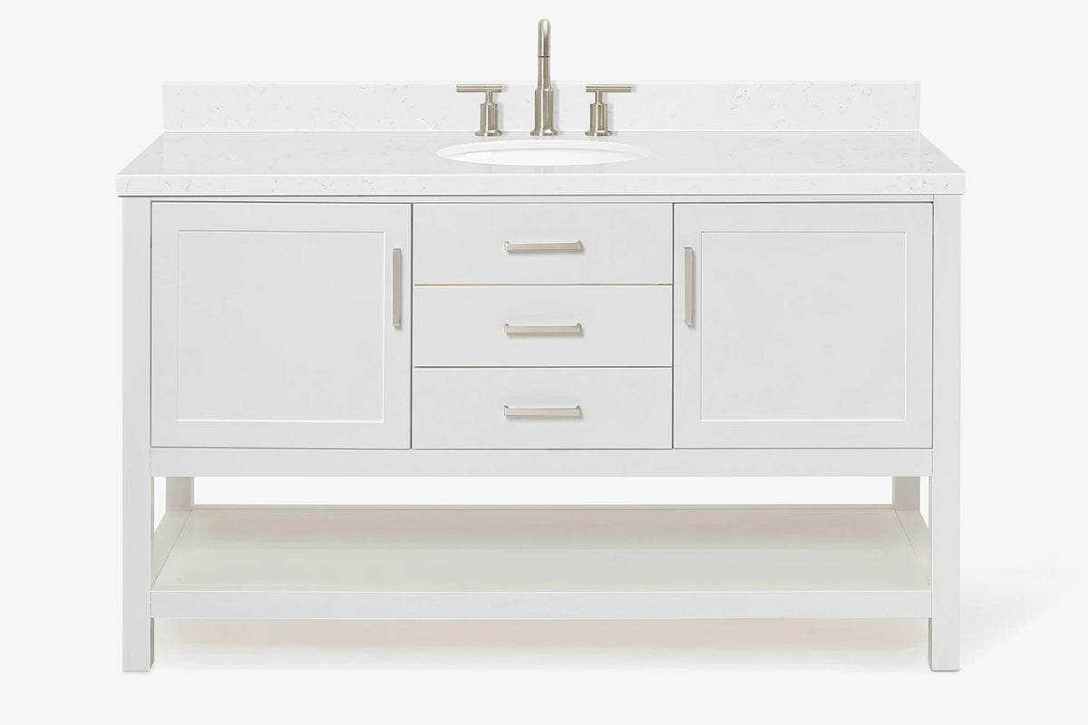 Ariel bayhill 60-61 in. oval sink vanity with (0.75,1.5)  countertop