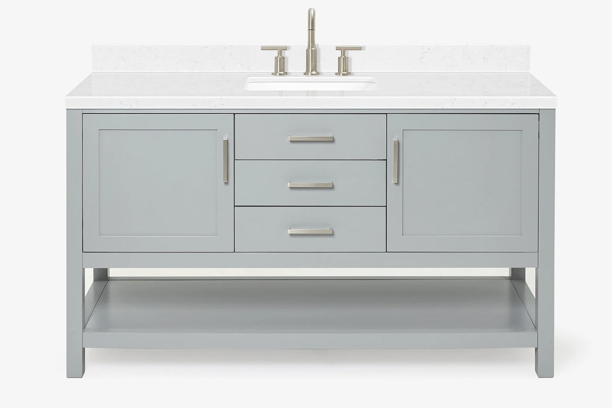 Ariel bayhill 60-61 in. rectangle sink vanity with (0.75,1.5) countertop