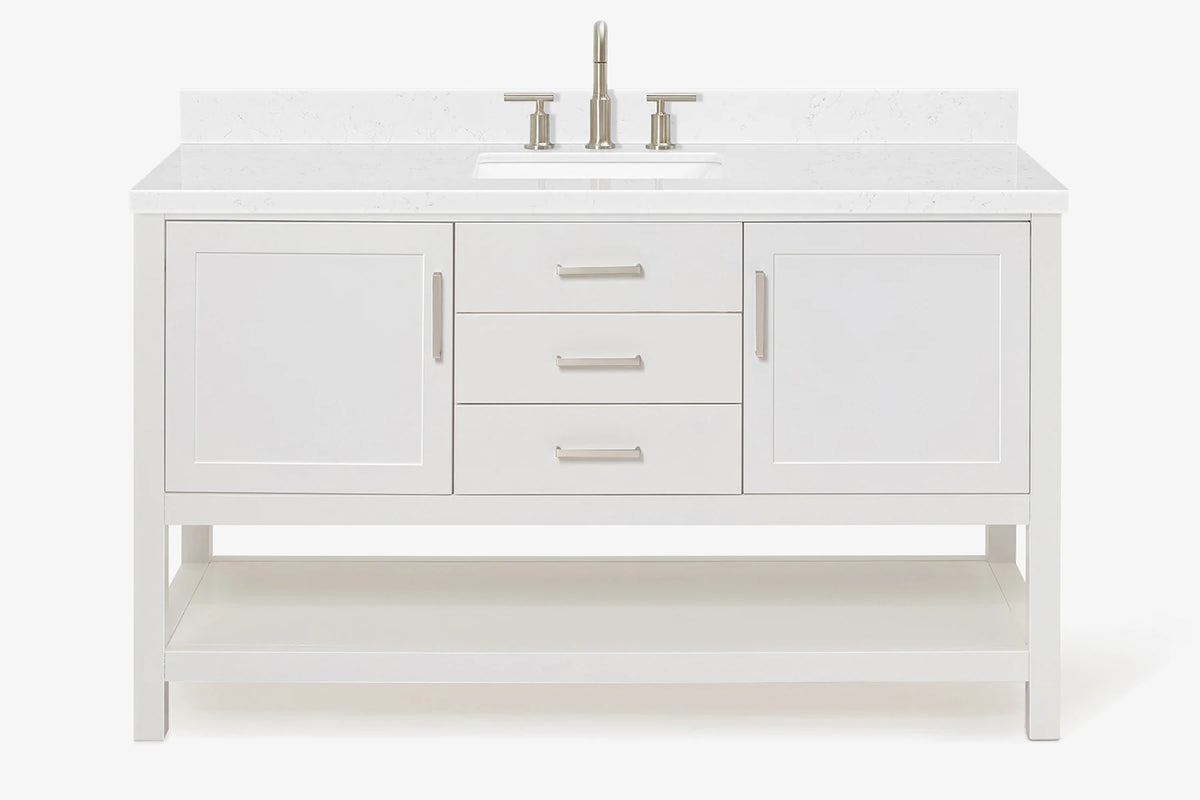 Ariel bayhill 60-61 in. rectangle sink vanity with (0.75,1.5) countertop
