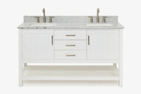 Ariel bayhill 60-61 in. double rectangle sink vanity with 0.75,1.5 countertop