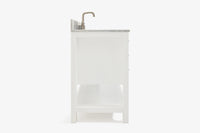 Ariel magnolia 49 in. rectangle sink vanity with 0.75 in. carrara white marble countertop in white
