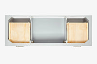 Ariel magnolia 61 in. rectangle sink vanity with 0.75 in. carrara white marble countertop in white