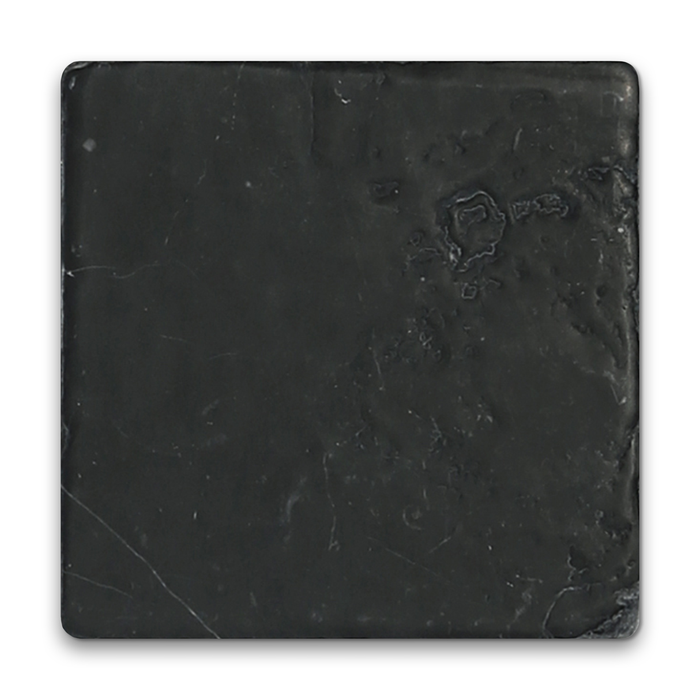 4x4 Nero Marquina Modern Tumbled Square Tile