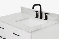 Ariel hepburn 36-37 in. right offset rectangle sink vanity with 0.75-1.5 in. with countertop
