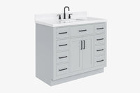 Ariel hepburn 42-43 in. rectangle sink bathroom vanity with countertop 0.75-1.5 edge