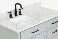 Ariel hepburn 42-43 in. left offset rectangle sink vanity with 0.75-1.5 inch with countertop