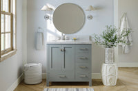 Ariel cambridge 36 in. left offset single sink base cabinet