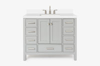 Ariel cambridge 42-43 in. single rectangle sink vanity with( 0.75, 1.5 ,2) in countertop